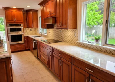 backsplash installed in mosaic tile
